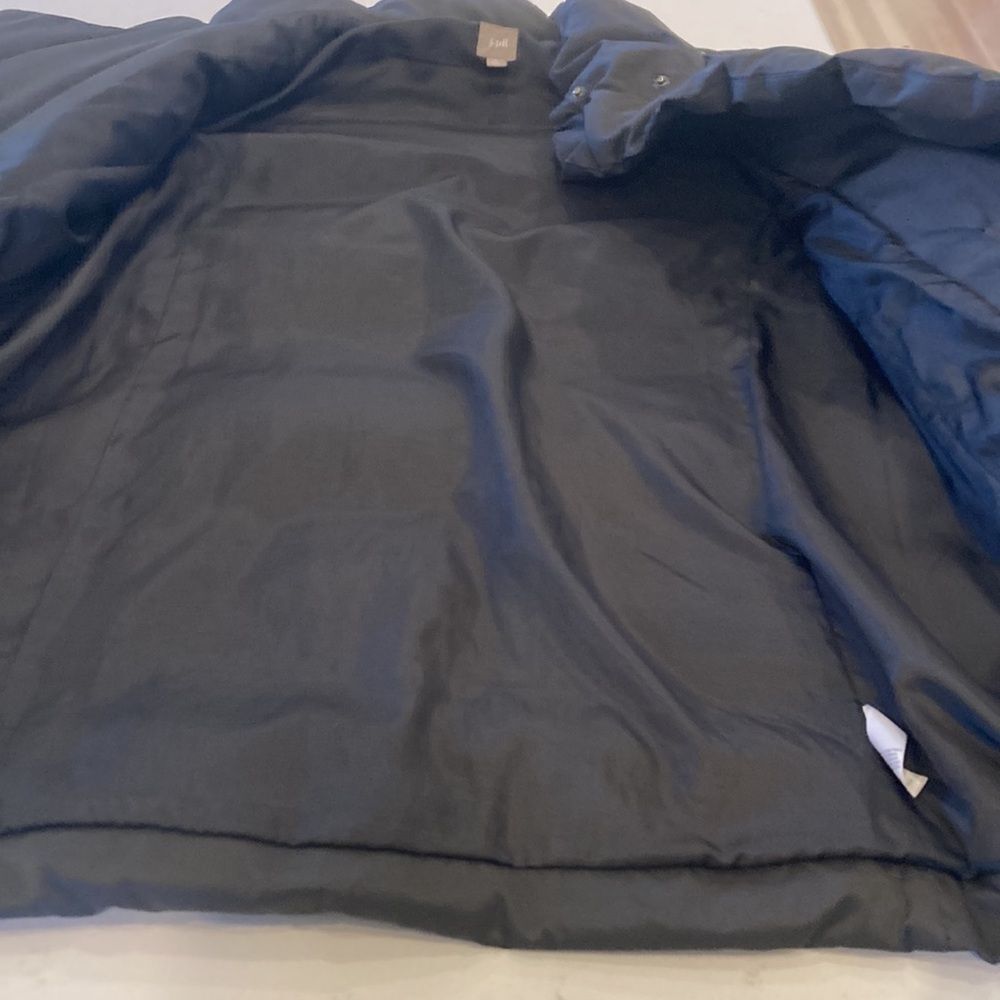 J. Jill Down Puffer Jacket Dark Grey Mid-Length Side Snap Jacket Large - Picture 9 of 11